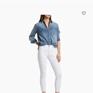 AG Farah Mid Rise Ankle White Skinny Jeans